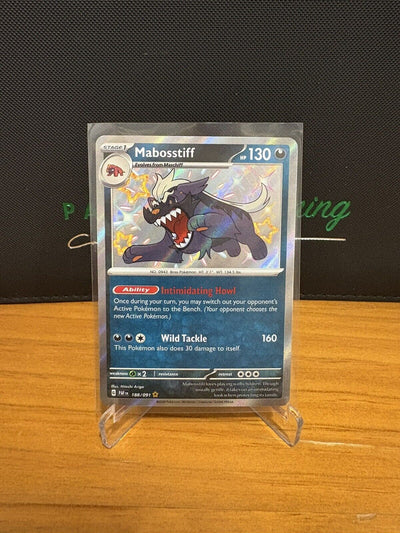 Mabosstiff 188/091 Shiny Holo Rare Paldean Fates - Pokemon TCG