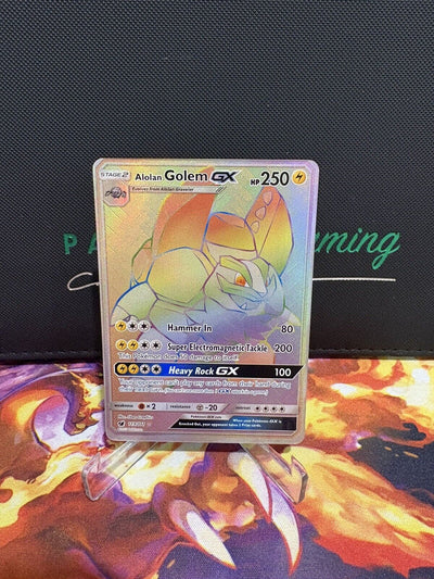 Pokémon TCG Alolan Golem GX Crimson Invasion 113/111 Holo Secret Rare