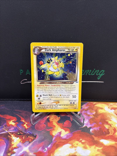Pokemon Card Dark Ampharos 1/105 Neo Destiny WOTC Vintage Original.