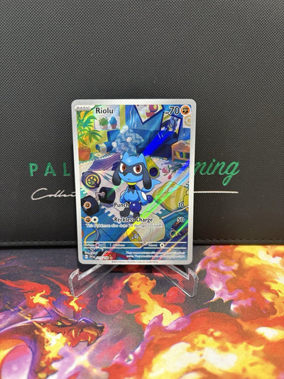 Pokémon TCG Riolu Scarlet & Violet Base Set 215/198 Holo Illustration Rare